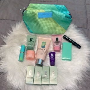 Brand new Clinique 11 piece skincare/makeup set comes with free makeup bag